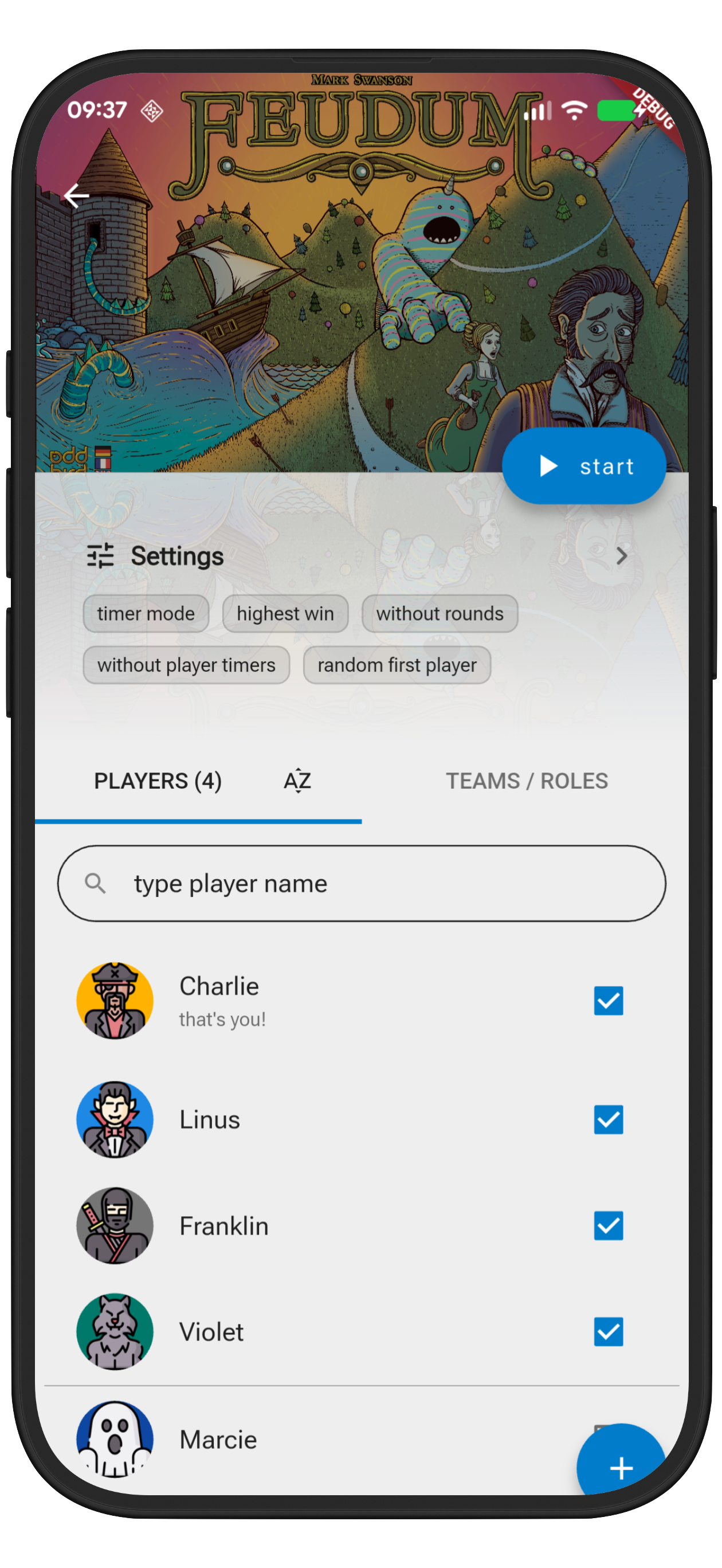 Set up a new play session